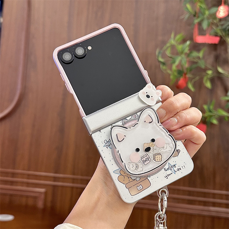 Taco Stand Holder - เคสโทรศัพท์แม่เหล็กการ์ตูนลูกสุนัขน่ารัก สำหรับ Samsung Galaxy Z Flip
