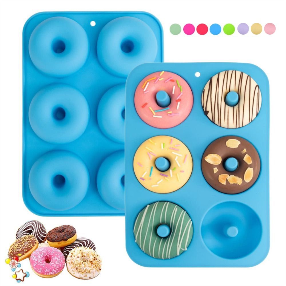 Donut Mold Silicone - แม่พิมพ์โดนัทซิลิโคนใหม่ ทนความร้อนสูง ไม่ติดกระทะอบ แม่พิมพ์ทรงกลมยืดหยุ่น อุปกรณ์ทำขนม ทำช็อกโกแลต